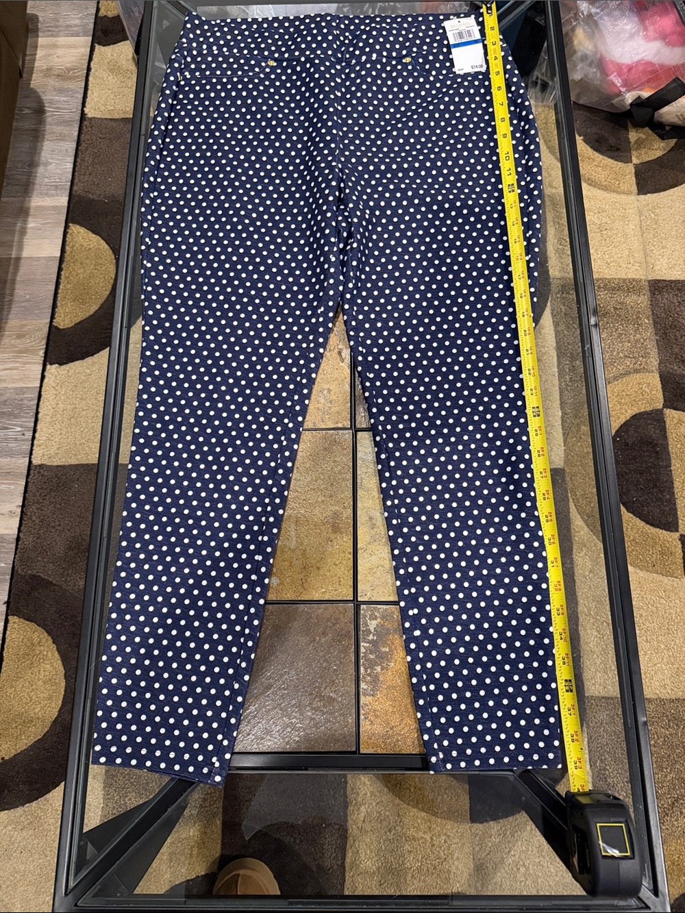 Michael Kors Navy Blue Polka Dot Leggings